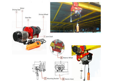 Mini Suspension Electric Wire Rope Hoist Fixed Type Or Moveable Low Noise